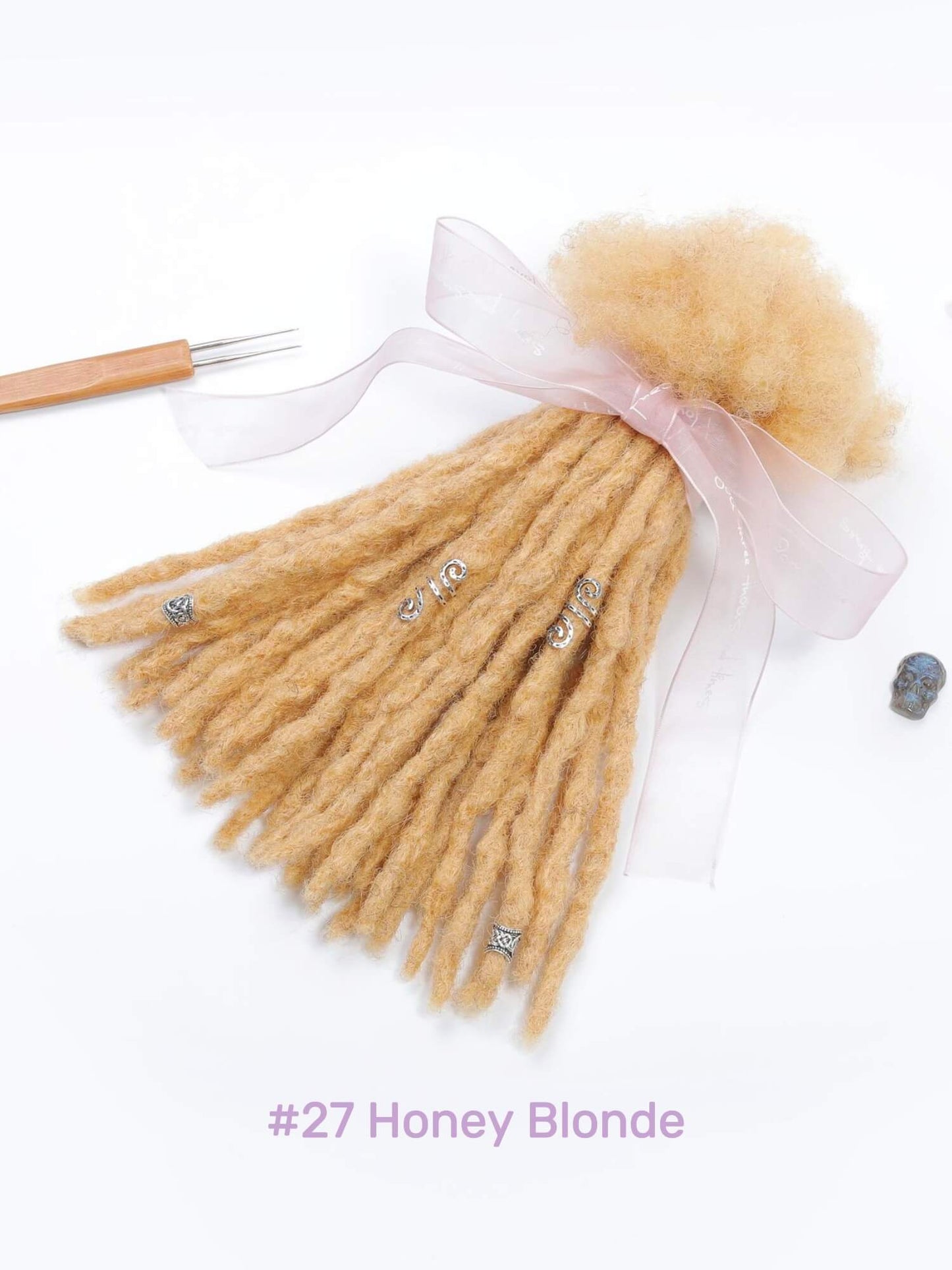 honey blonde color textured loc extensions human hair