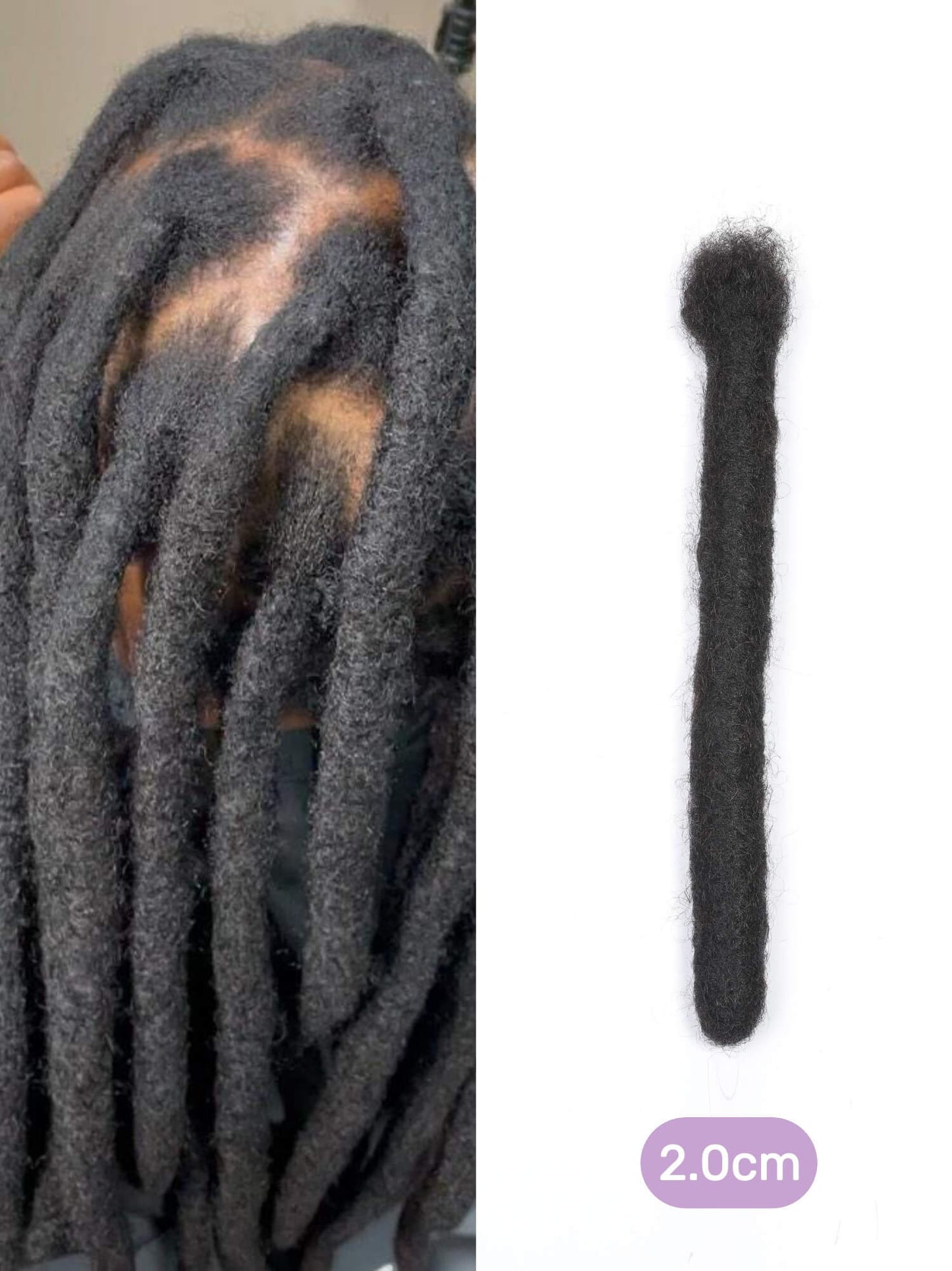2cm wicks locs human hair
