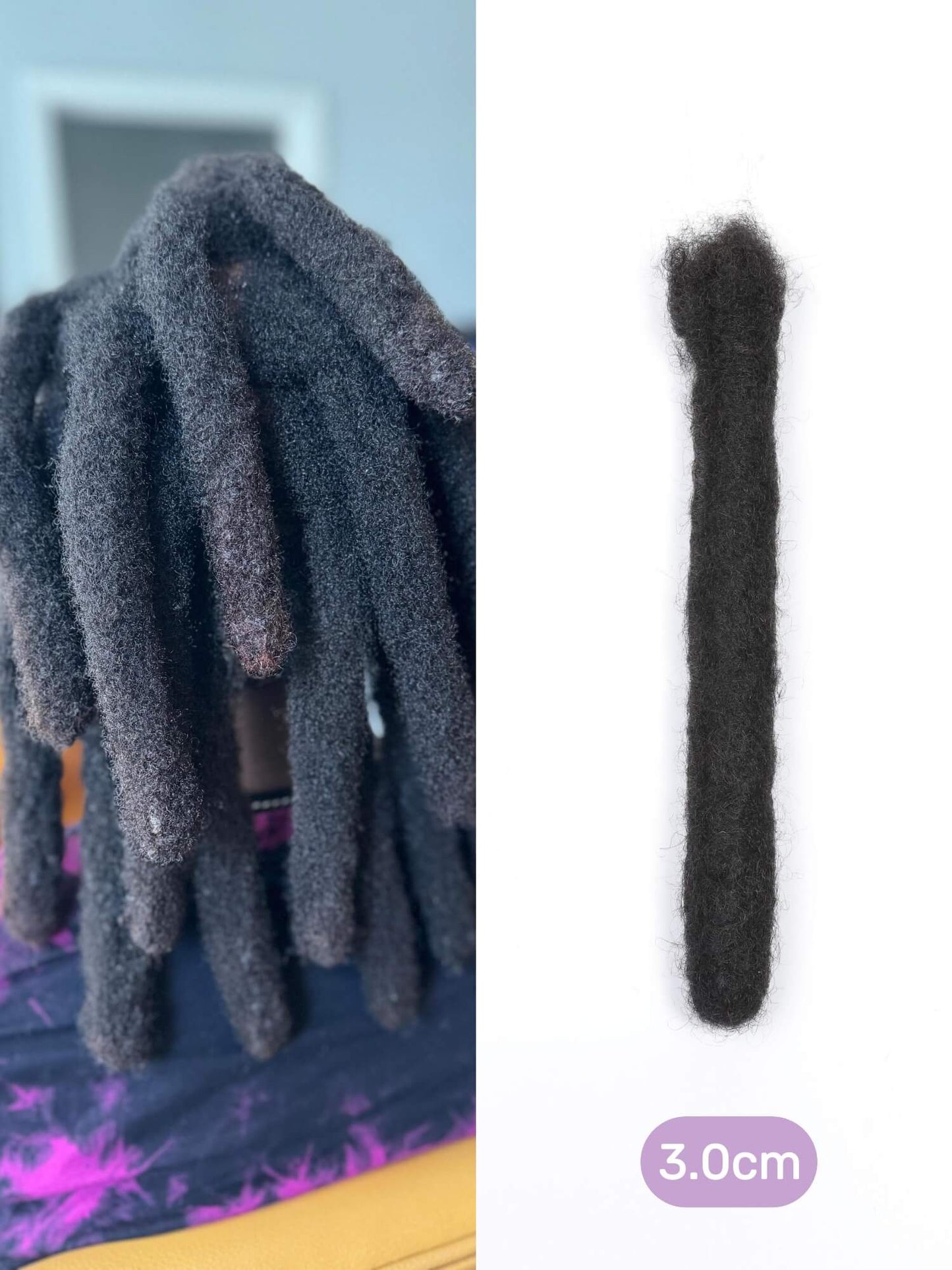 3cm wicks locs human hair