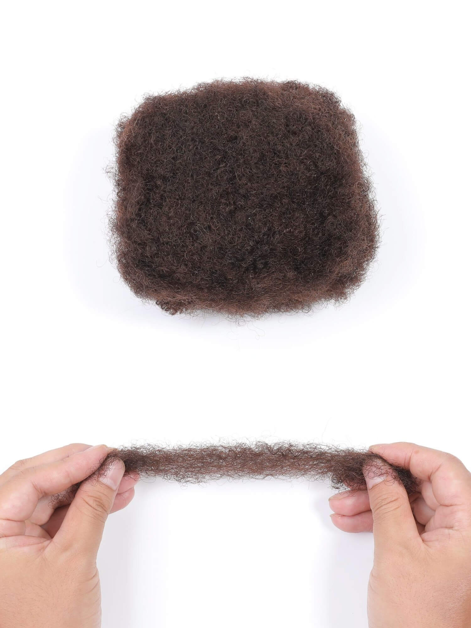 unknown brand P3G5|Dark Brown Afro Kinky Bulk Human Hair 4 Afro Kinky Bulk Human Hair | 50g Packs for Dreads main image 3