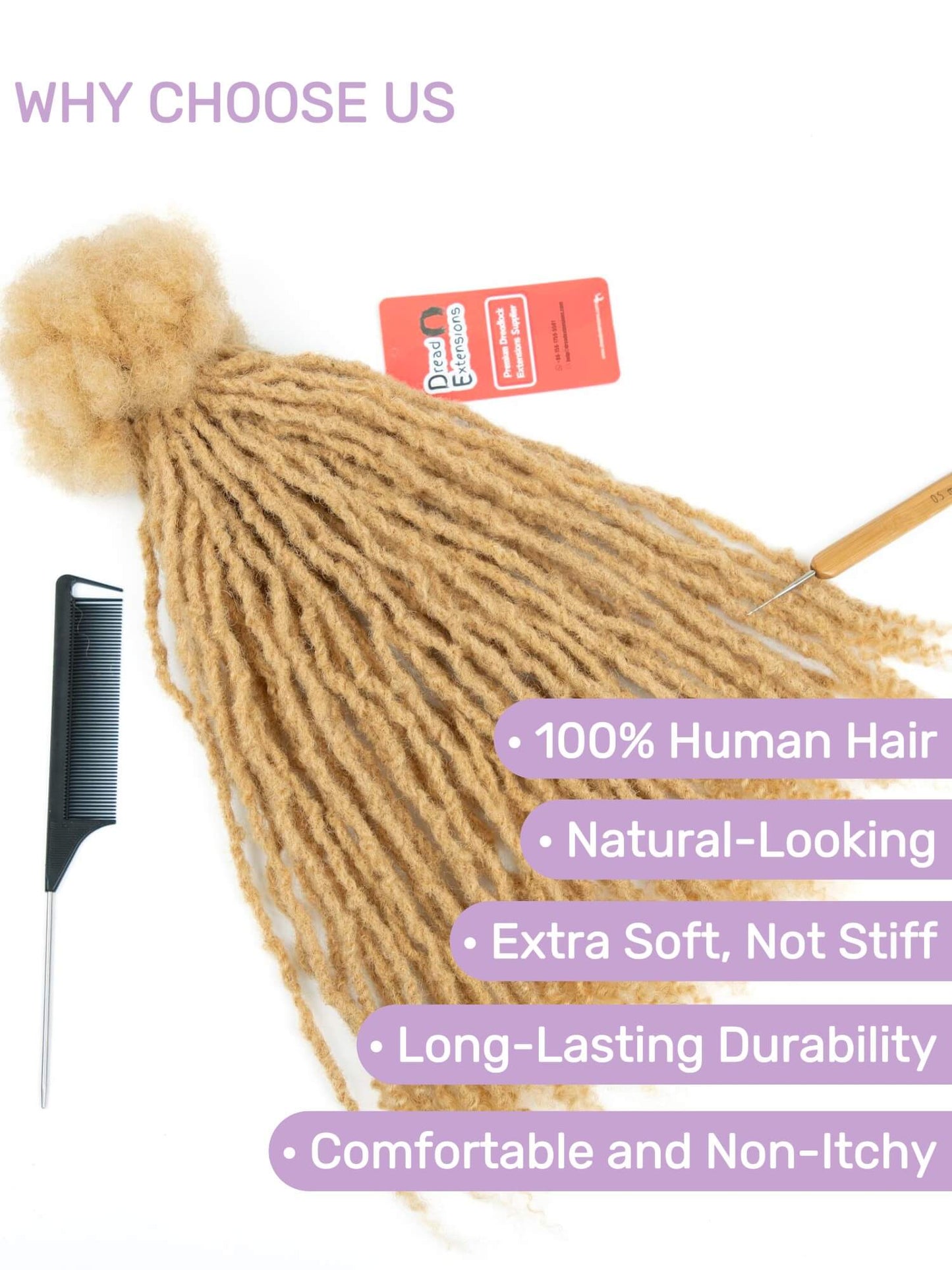 honey blonde anwi texutred loc extensions human hair with curly ends 1