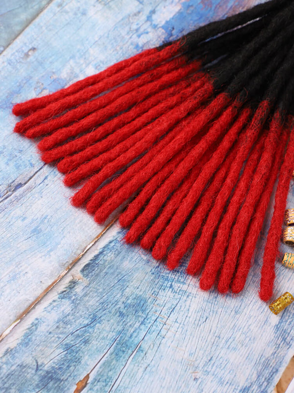 Buy Ombre Human Dread Extensions Red Tips