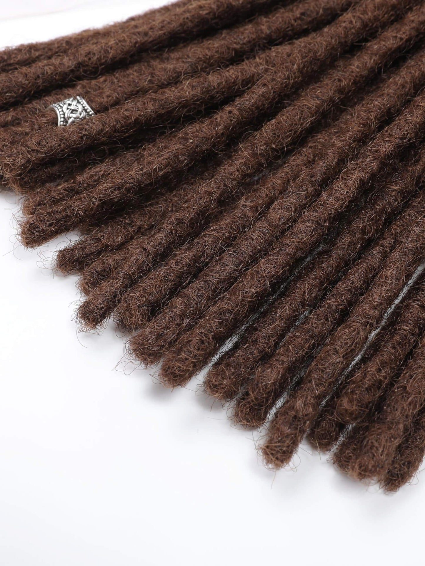 medium brown color human hair loc extensions