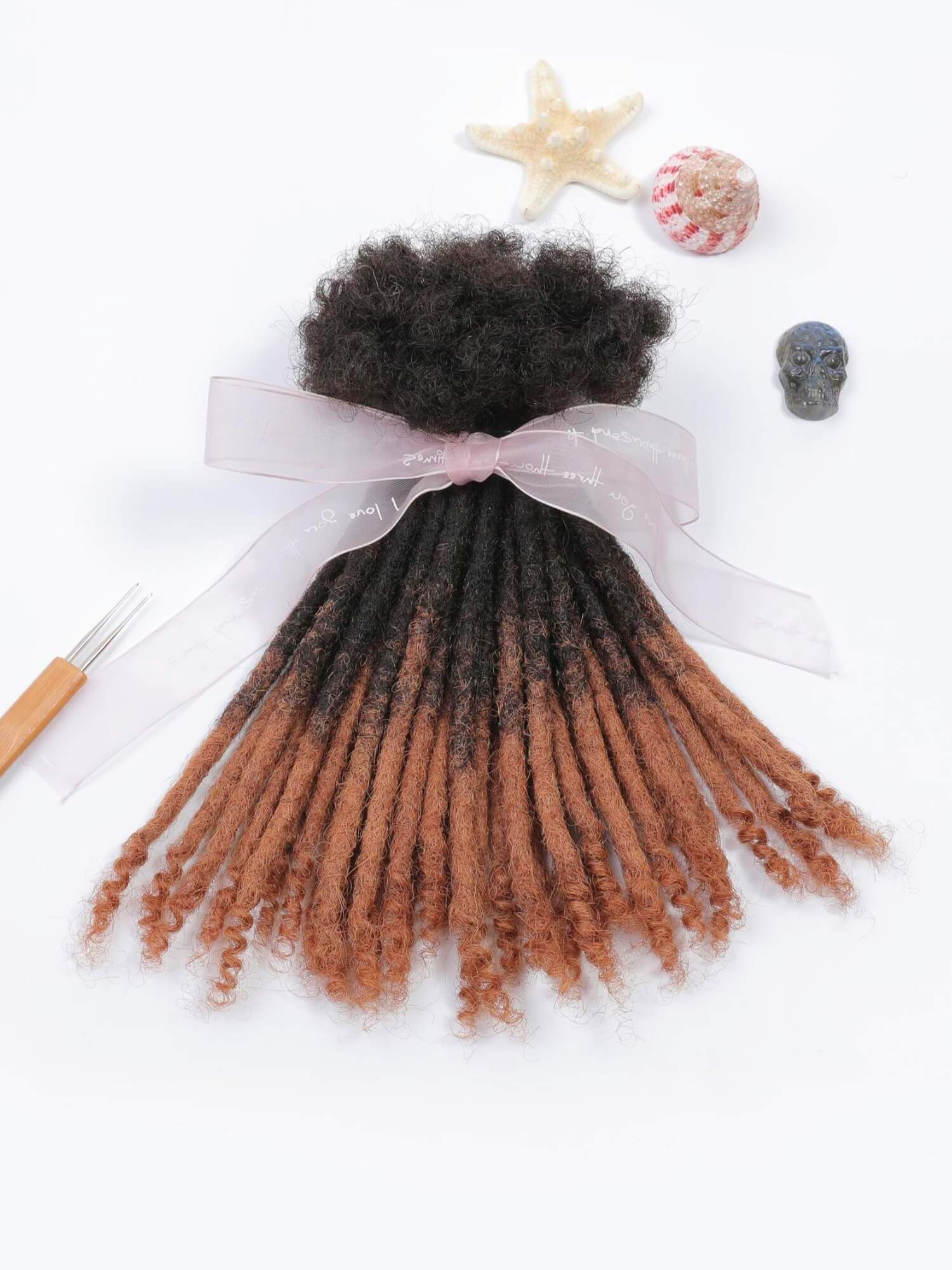 Ombre T1B/30 Handmade Human Loc Extensions with Curly Tips – D.E