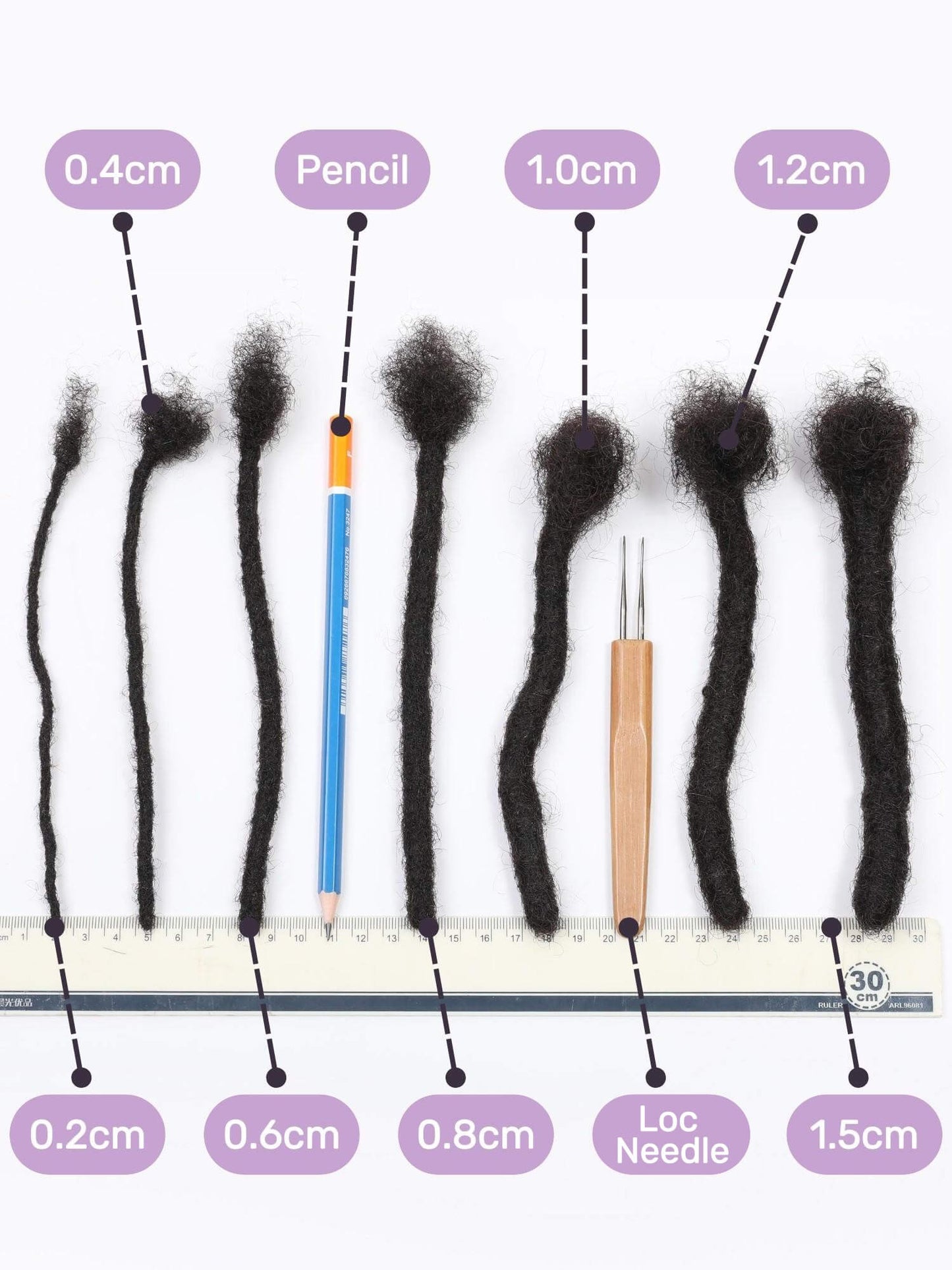 standard loc extensions human hair loc size