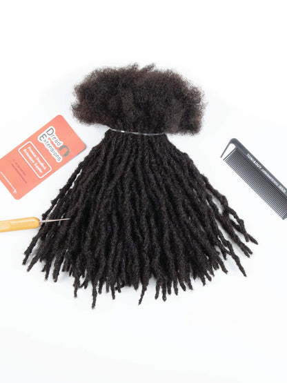 0.3-0.4cm size anwi textured loc extensions natural black