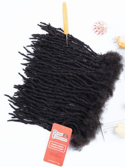0.3-0.4cm size anwi textured loc extensions natural black 1