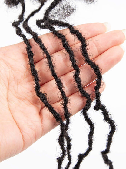0.3-0.4cm size anwi textured loc extensions natural black 2