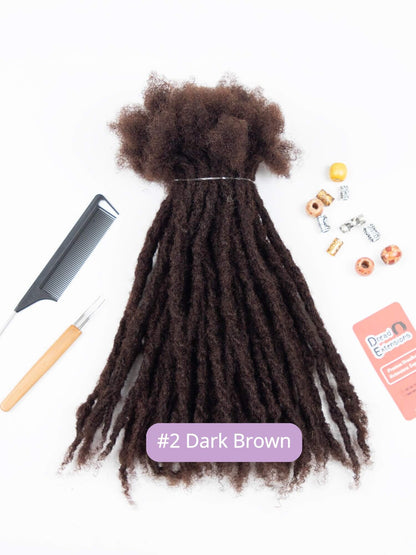 coil tips human hair textured loc extensions dark brown