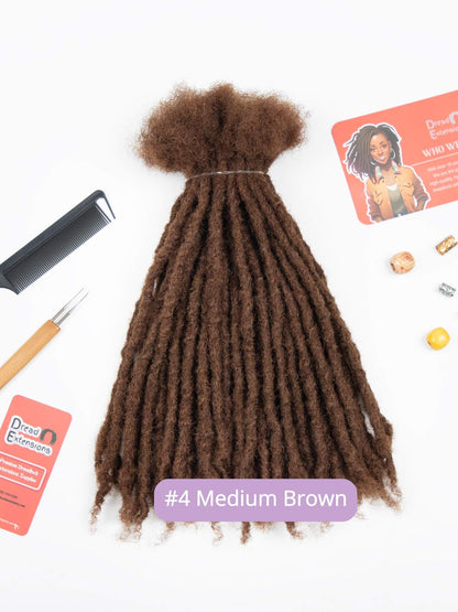 coil tips human hair textured loc extensions medium brown
