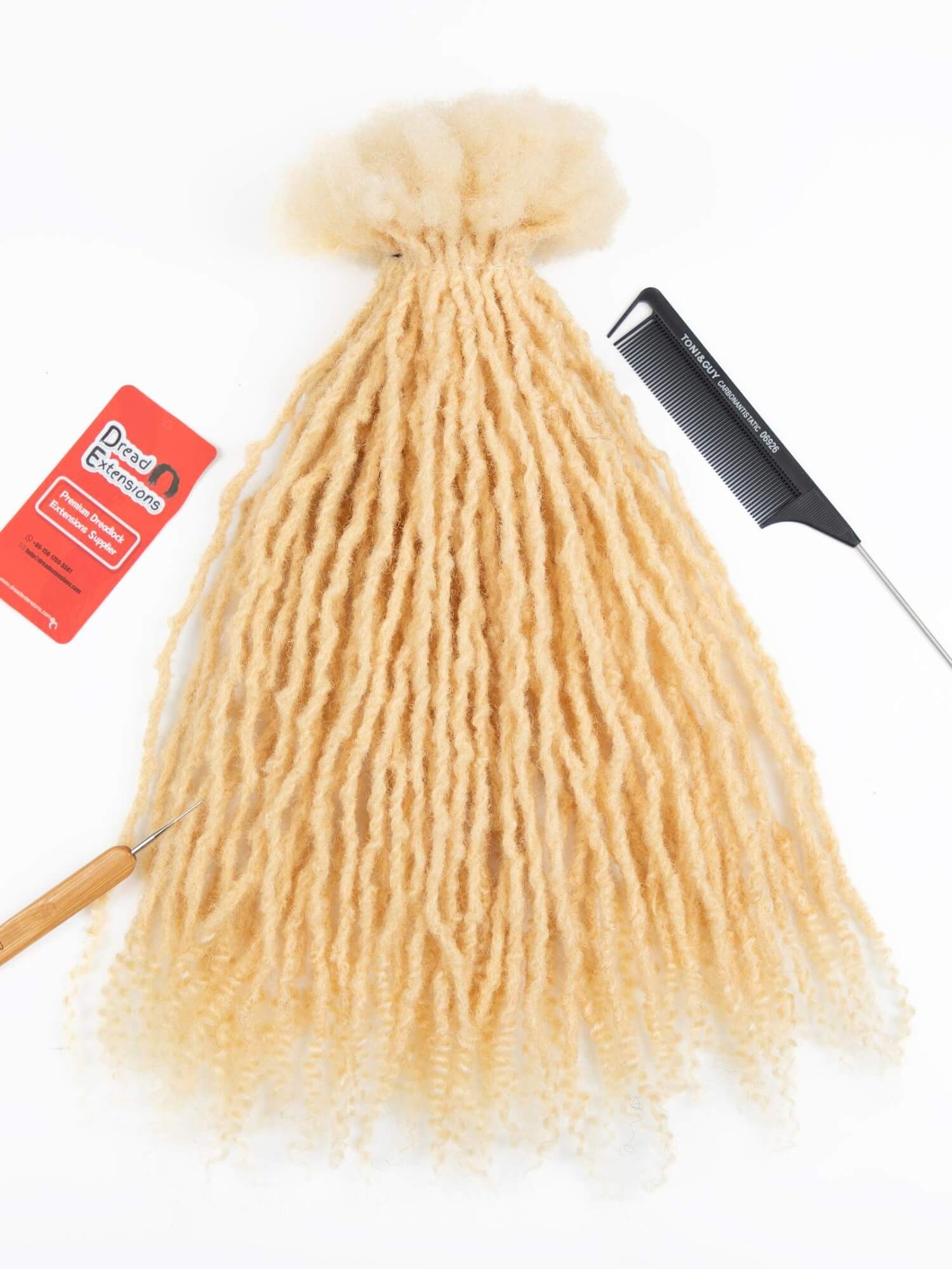 613 blonde anwi textured loc extensions human hair with curly ends