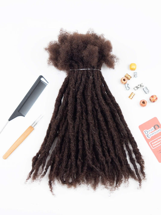 Dark Brown Coil Tips Anwi Textured Loc Extensions