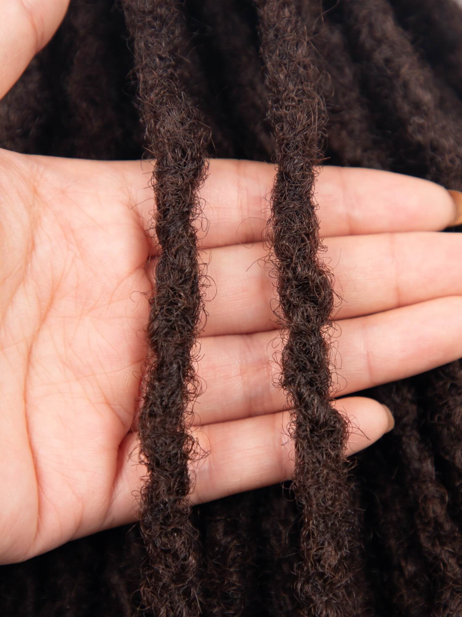 Dark Brown Coil Tips Anwi Textured Loc Extensions 2