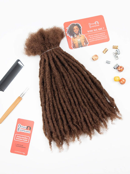 Medium Brown Coil Tips Anwi Textured Loc Extensions 2