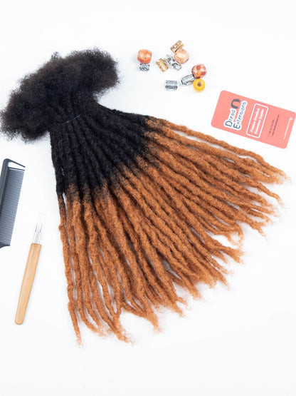 Ombre 1B/30 Coil Tips Anwi Textured Human Hair Loc Extensions 1