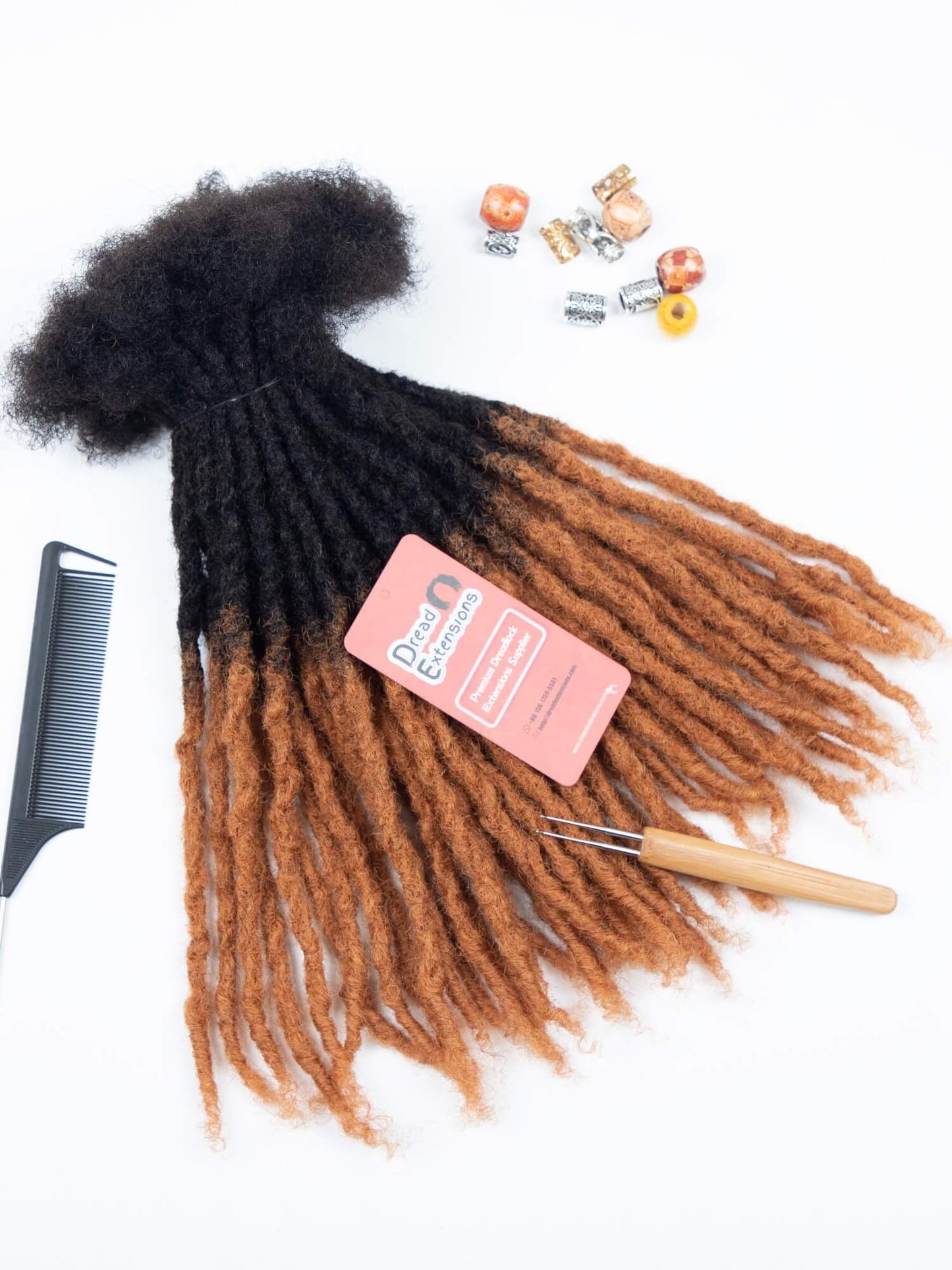 Ombre 1B/30 Coil Tips Anwi Textured Human Hair Loc Extensions 4