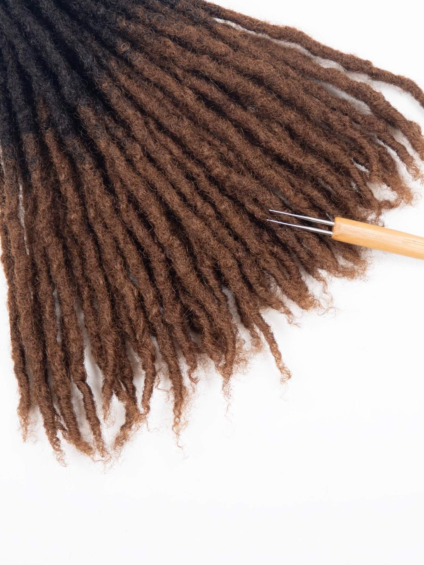 Ombre medium coil tips textured human hair loc extensions 2