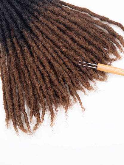 Ombre medium coil tips textured human hair loc extensions 2