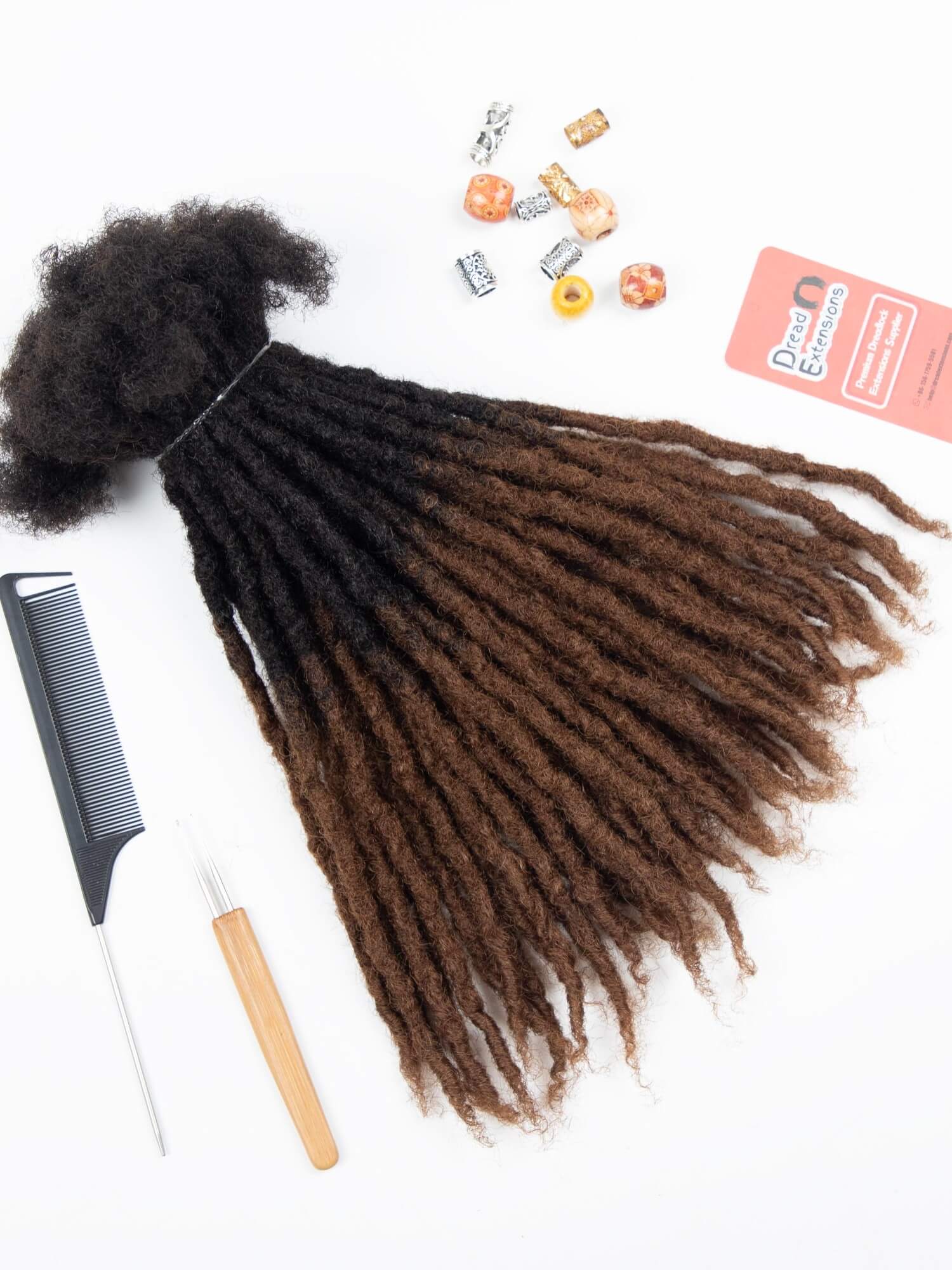 Ombre medium coil tips textured human hair loc extensions 1