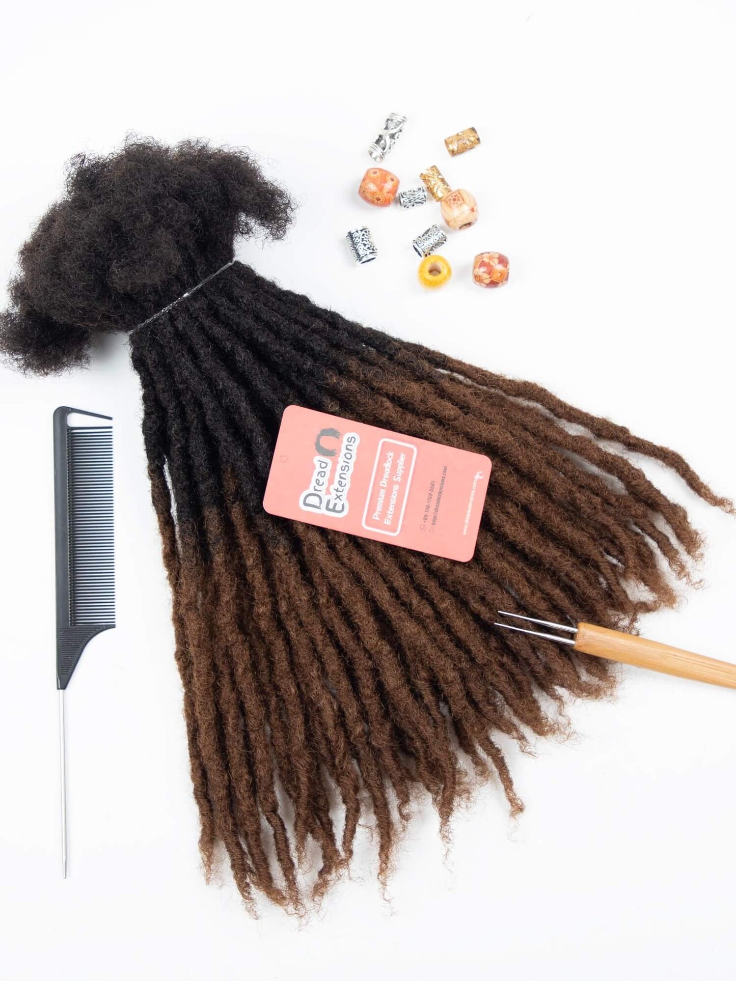 Ombre medium coil tips textured human hair loc extensions 3