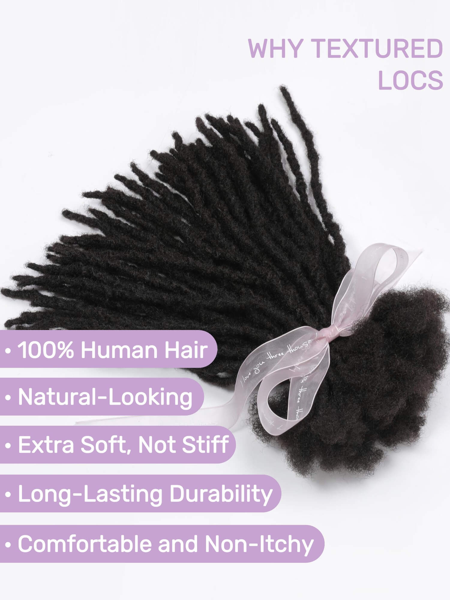 Premium Anwi Textured Interlocked Human Hair Dreadlock Extensions – D.E