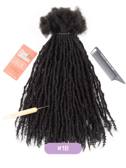 anwi textured human hair loc extensions with curly ends natural black