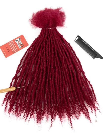 bug color anwi textured loc extensions human hair with curly ends