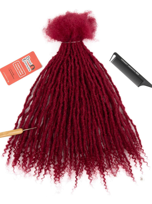 bug color anwi textured loc extensions human hair with curly ends