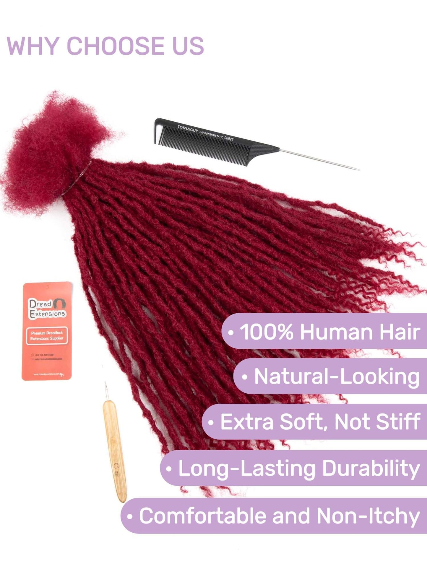 bug color anwi textured loc extensions human hair with curly ends 2