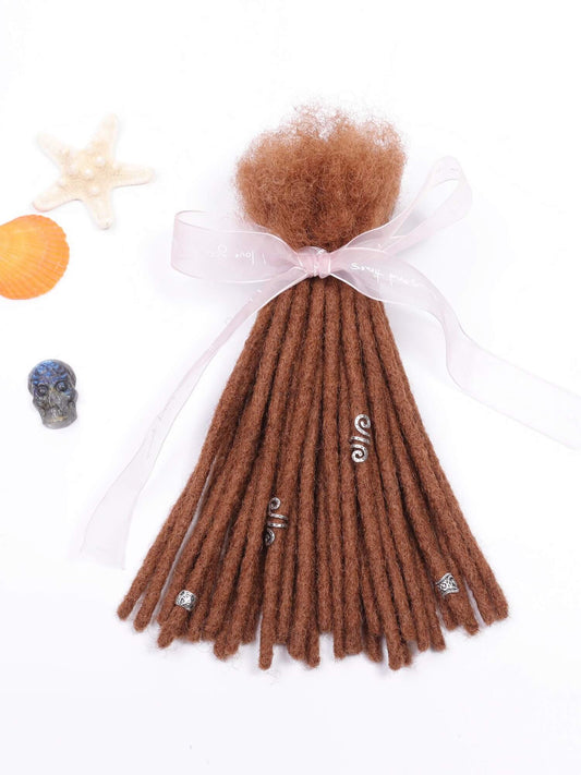 caramel brown color human loc extensions
