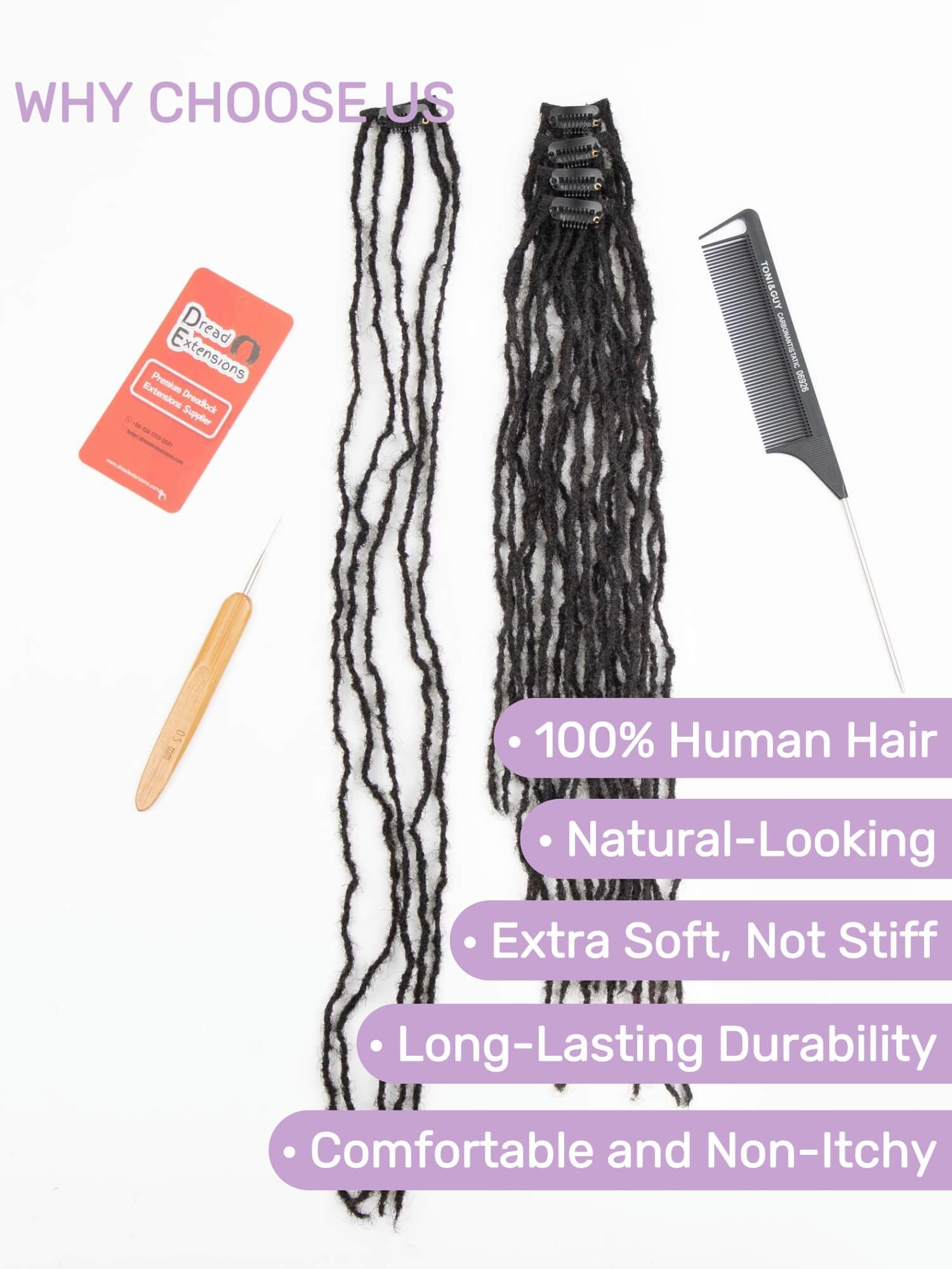 clip in human hair locs extensions sisterlocks 1