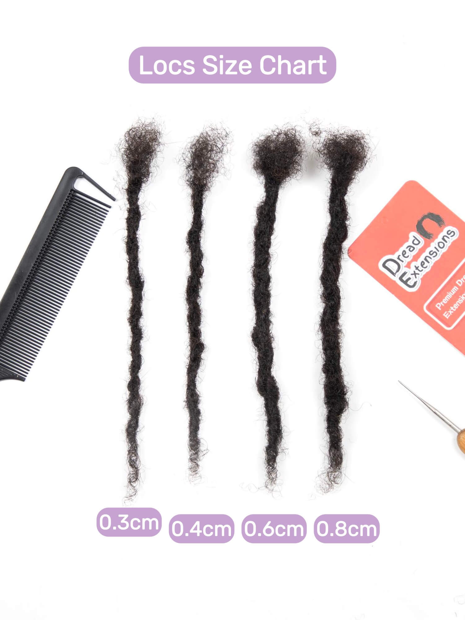 coil tips locs size chart