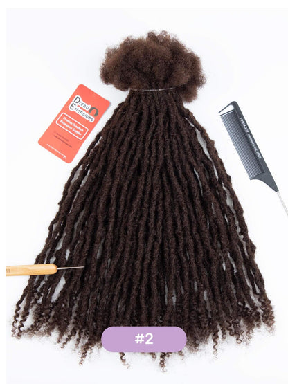anwi textured human hair loc extensions with curly ends dark brown