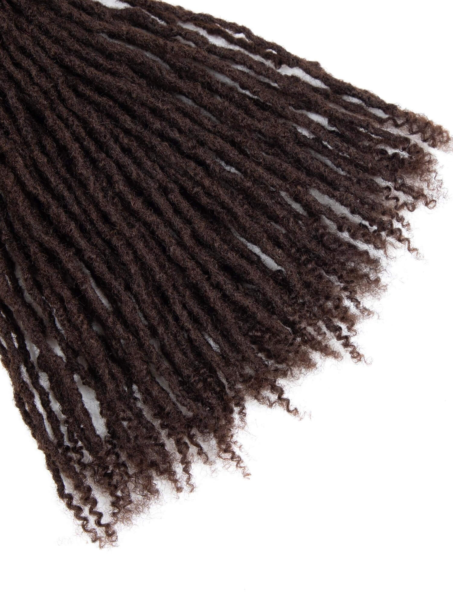 dark brown anwi textured loc extensions with curly ends 2