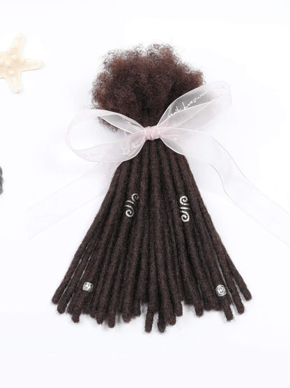 dark brown color human hair loc extensions