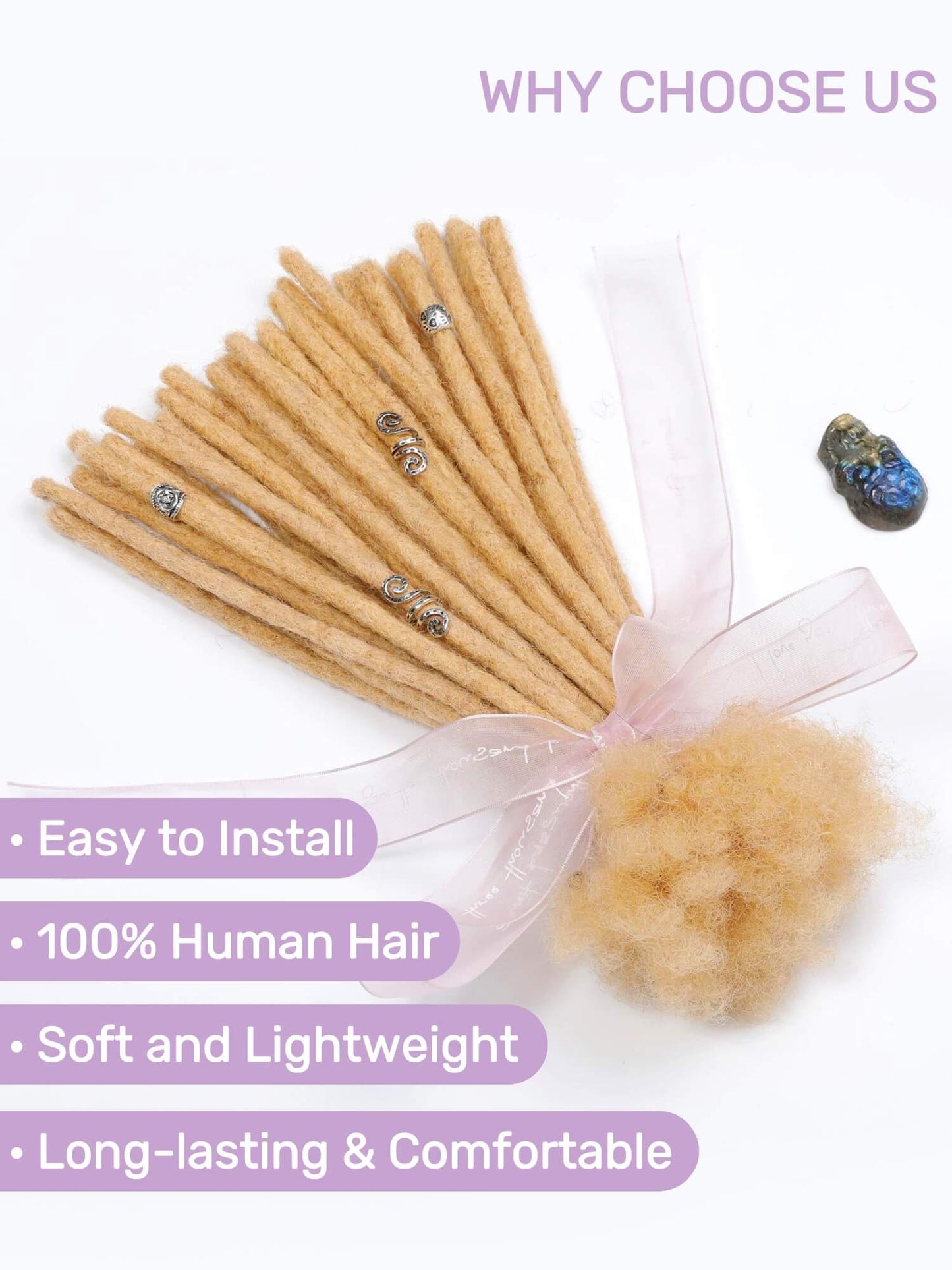 honey blonde color human hair loc extensions