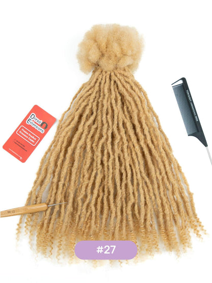 anwi textured human hair loc extensions with curly ends honey blonde