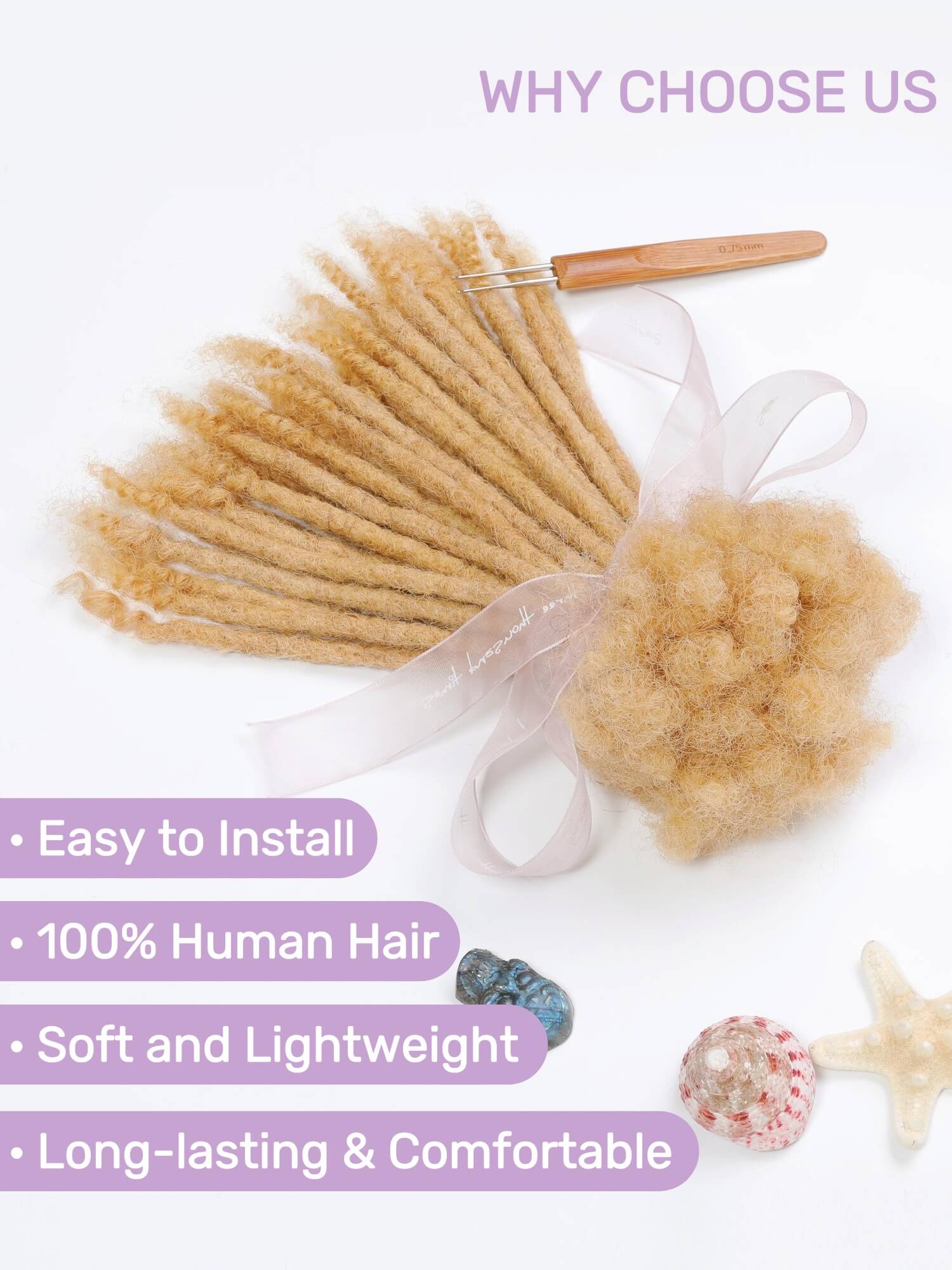 honey blonde human hair loc extensions curly tips