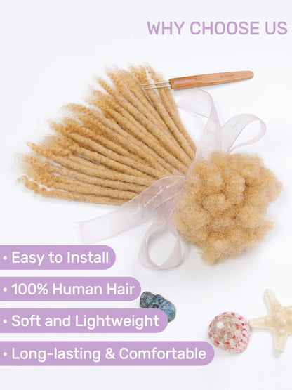 honey blonde human hair loc extensions curly tips