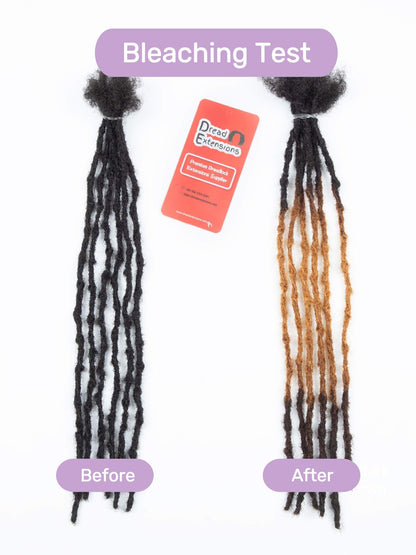 human hair loc extensions bleaching test