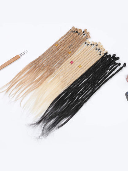 loop top straight human hair dread extensions