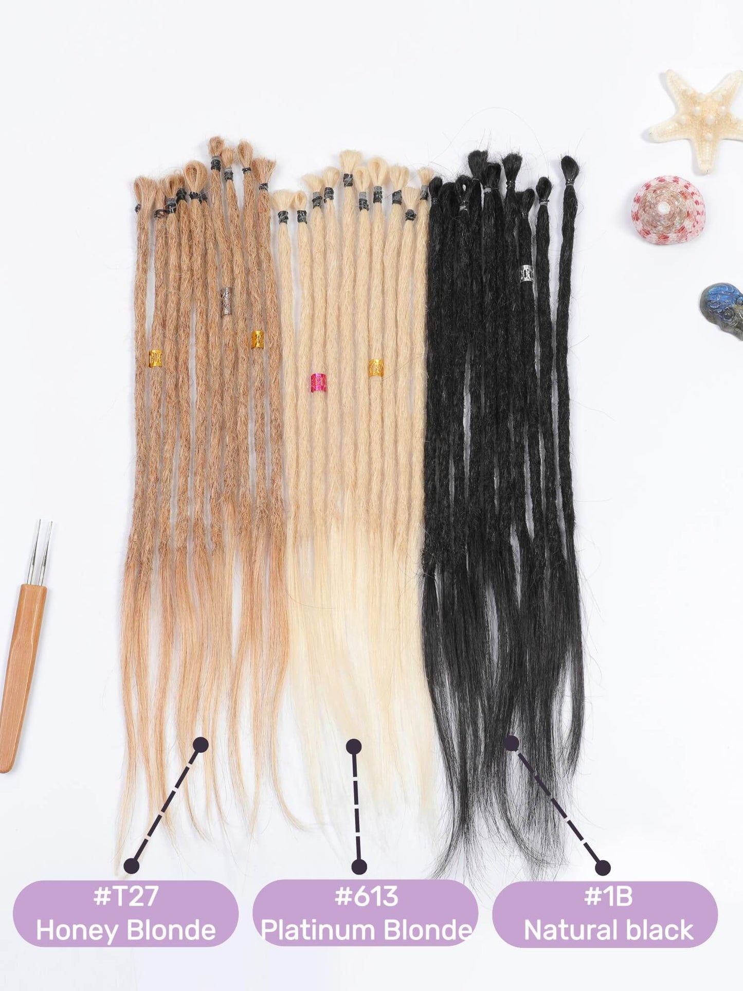 loop top straight human hair dreadlock extensions