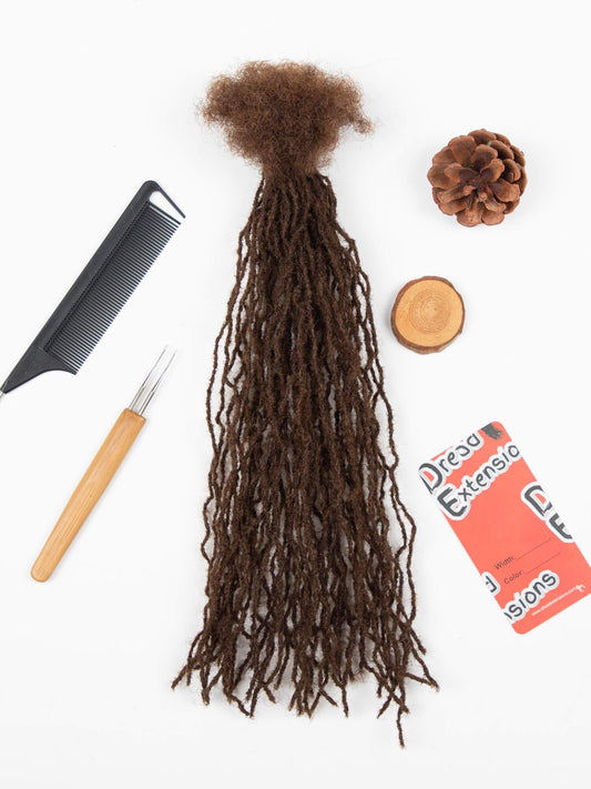 medium brown 0.1cm sisterloc extensions human hair