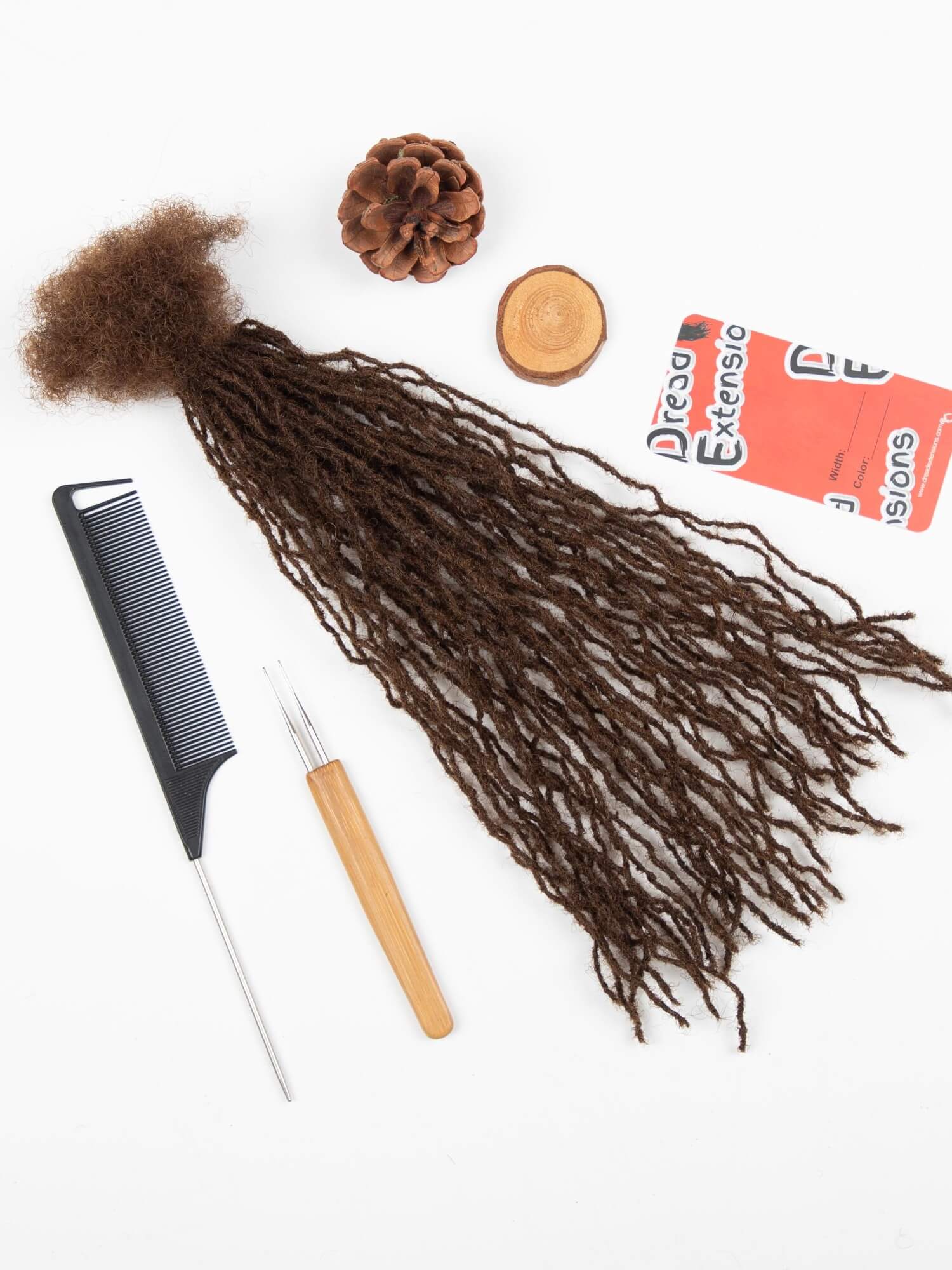 medium brown 0.1cm sisterloc extensions human hair 1