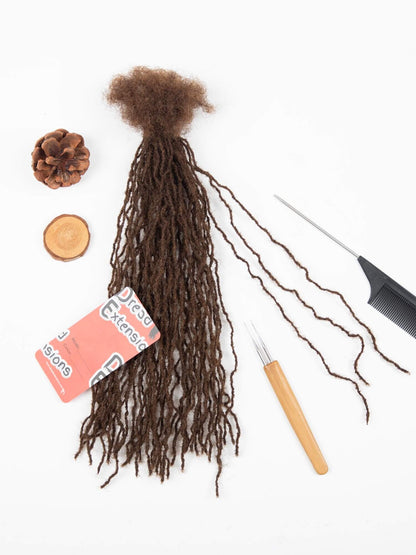 medium brown 0.1cm sisterloc extensions human hair 2