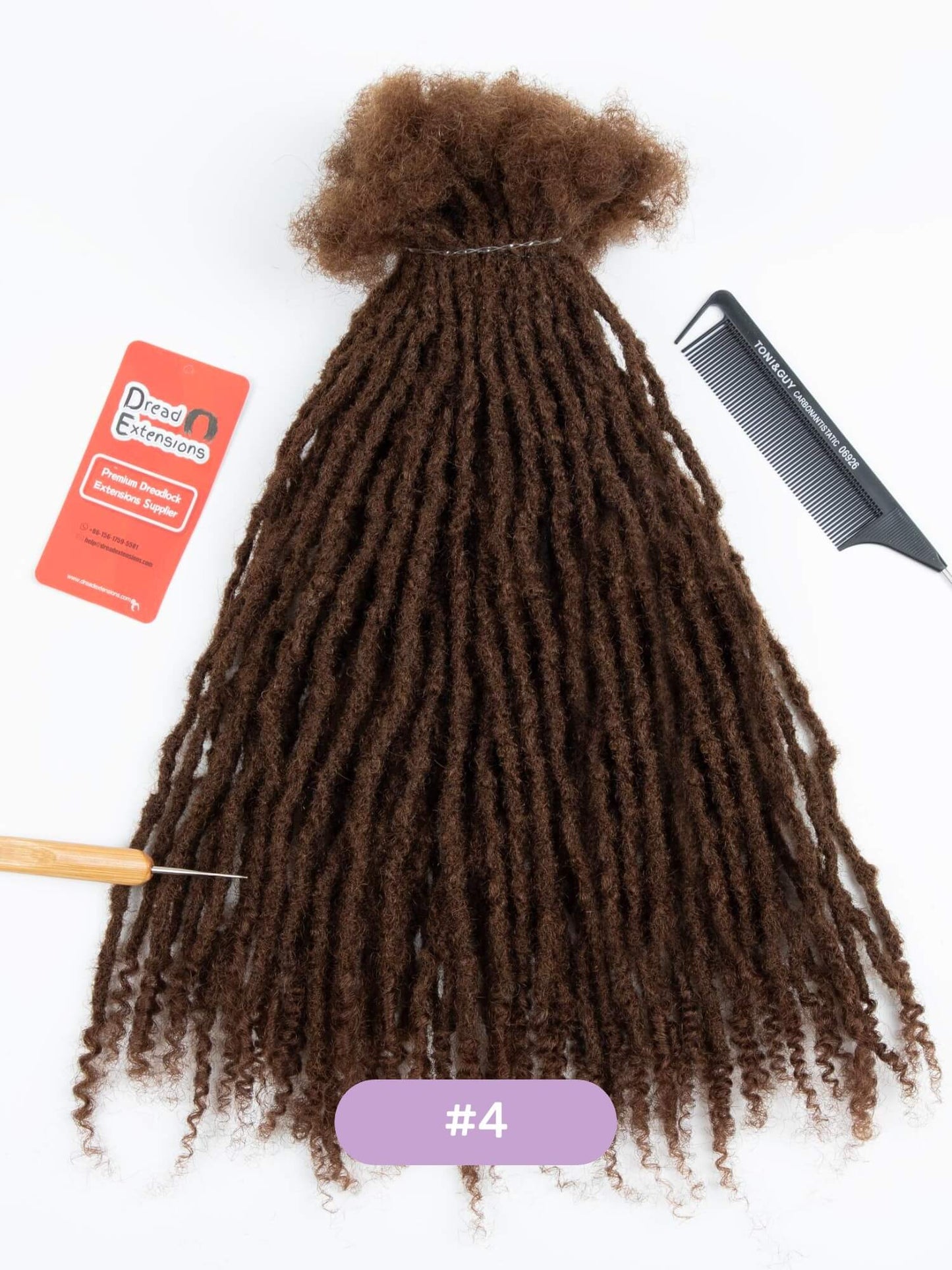 anwi textured human hair loc extensions with curly ends medium brown