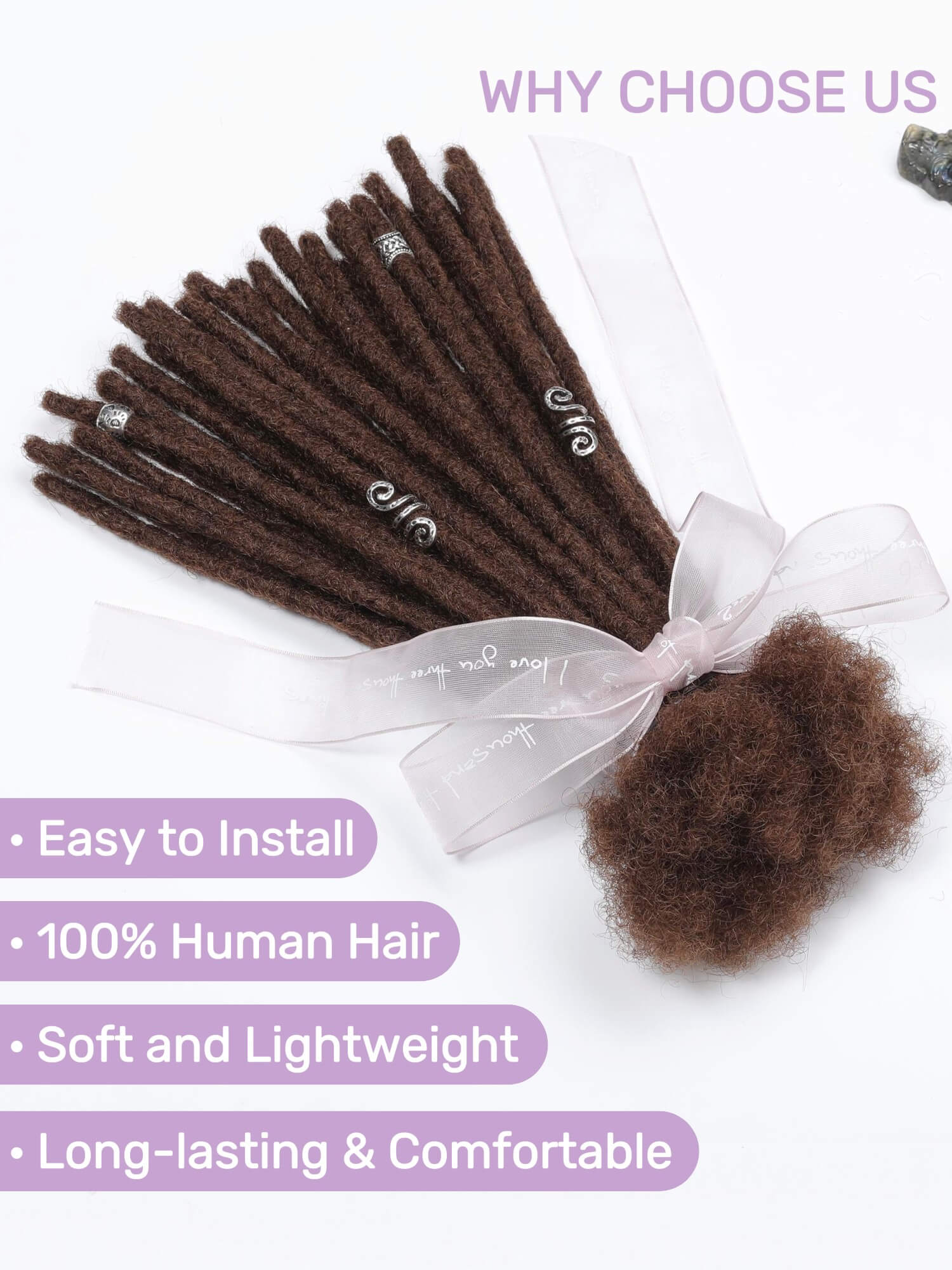 medium brown human loc extensions