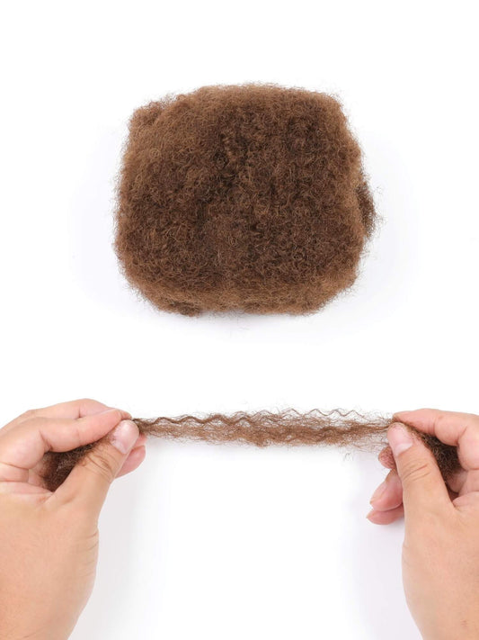 medium brown afro kinky human hair