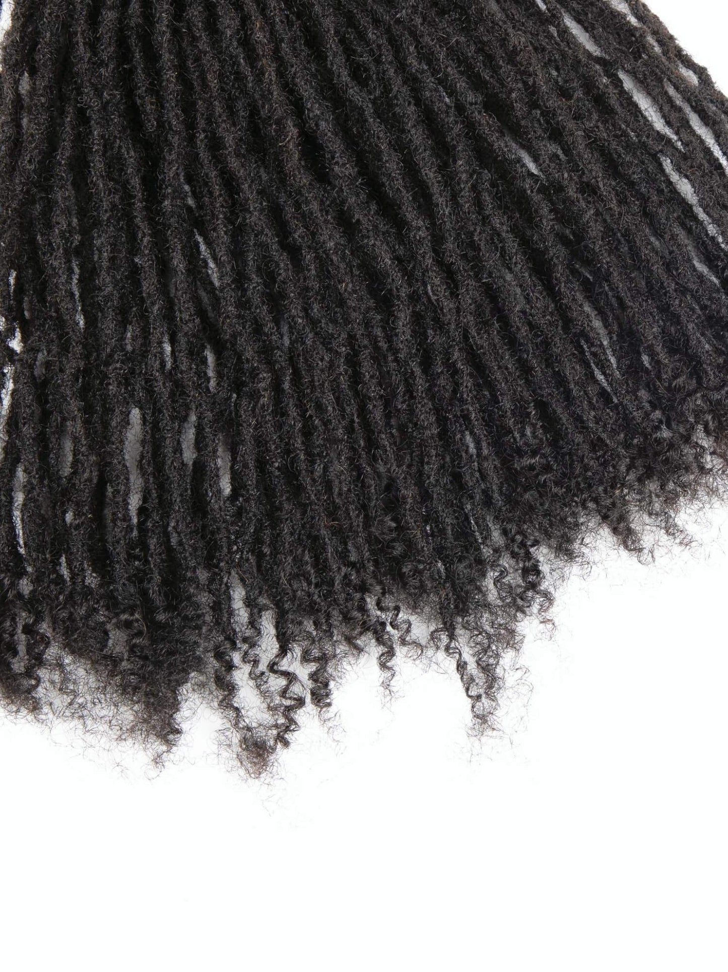 natural black textured loc extensions with curly ends human hair 3