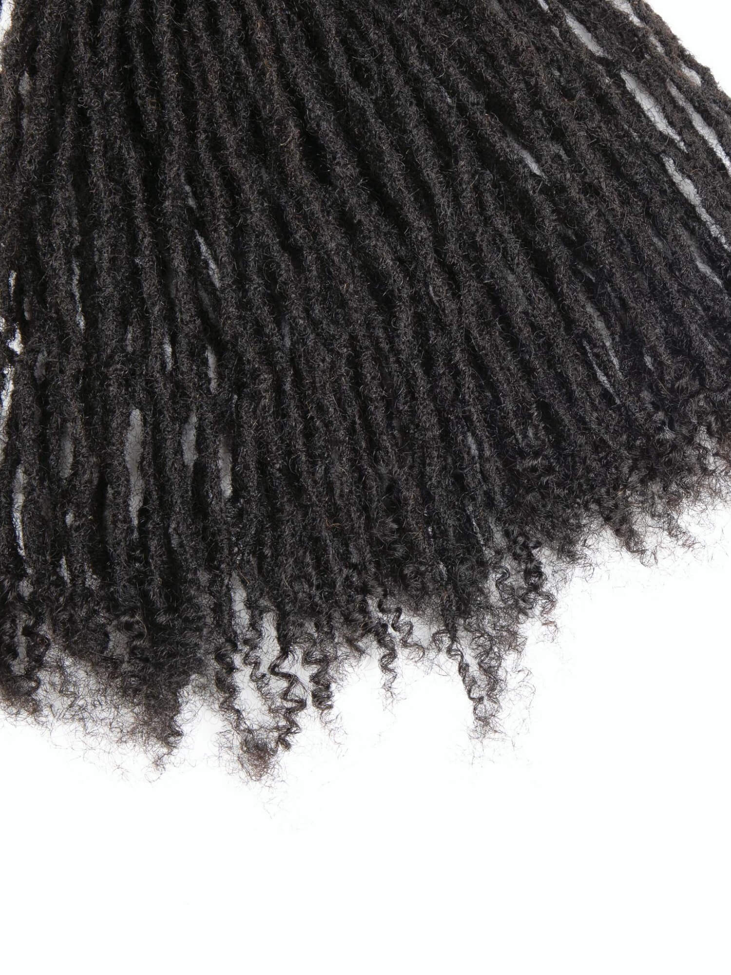 natural black textured loc extensions with curly ends human hair 3